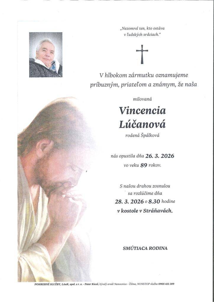 Oznámenie o poslednej rozlúčke