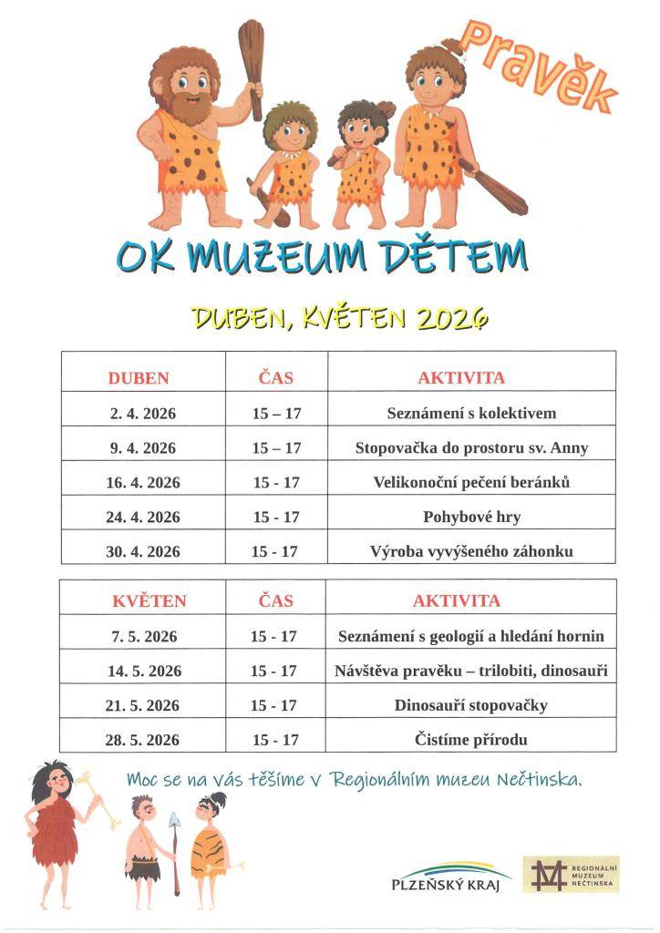 Ok Muzeum bude probíhat v čase od 15 - 17 hodin v termínech uvedených v letáku