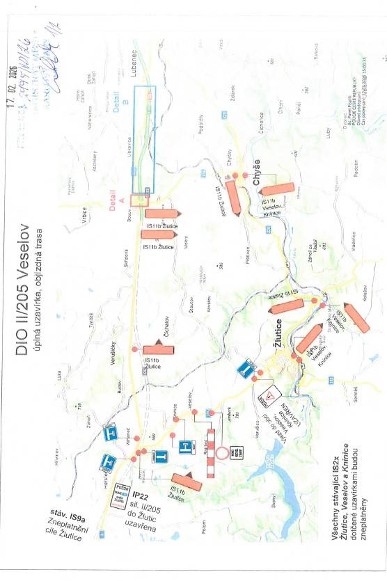 Informujeme občany, že v termínu od 1.5.2026 do 30.9.2026 bude úplná uzavírka silnice ze Žlutic na křižovatku Hvězda.