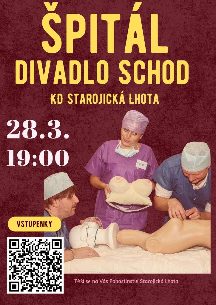 divadelní představení Špitál, zápis do MŠ, velikonoční prohlídky na zámku Kunín, prodej stromků k jarní výsadbě