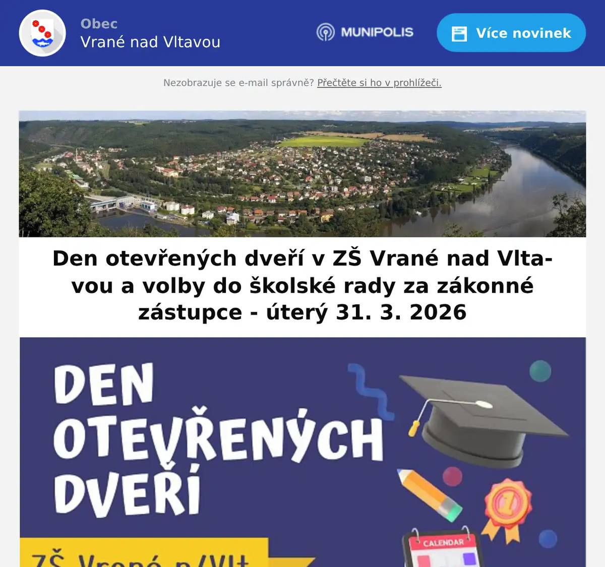 V průběhu dne otevřených dveří a jarmarku školní družiny se v úterý 31. března 2026 uskuteční volby do školské rady za zákonné zástupce nezletilých žáků.Zde najdete představení kandidátů do školské rady za zákonné zástupce. K jejich platnosti je potřeba 50% účast.