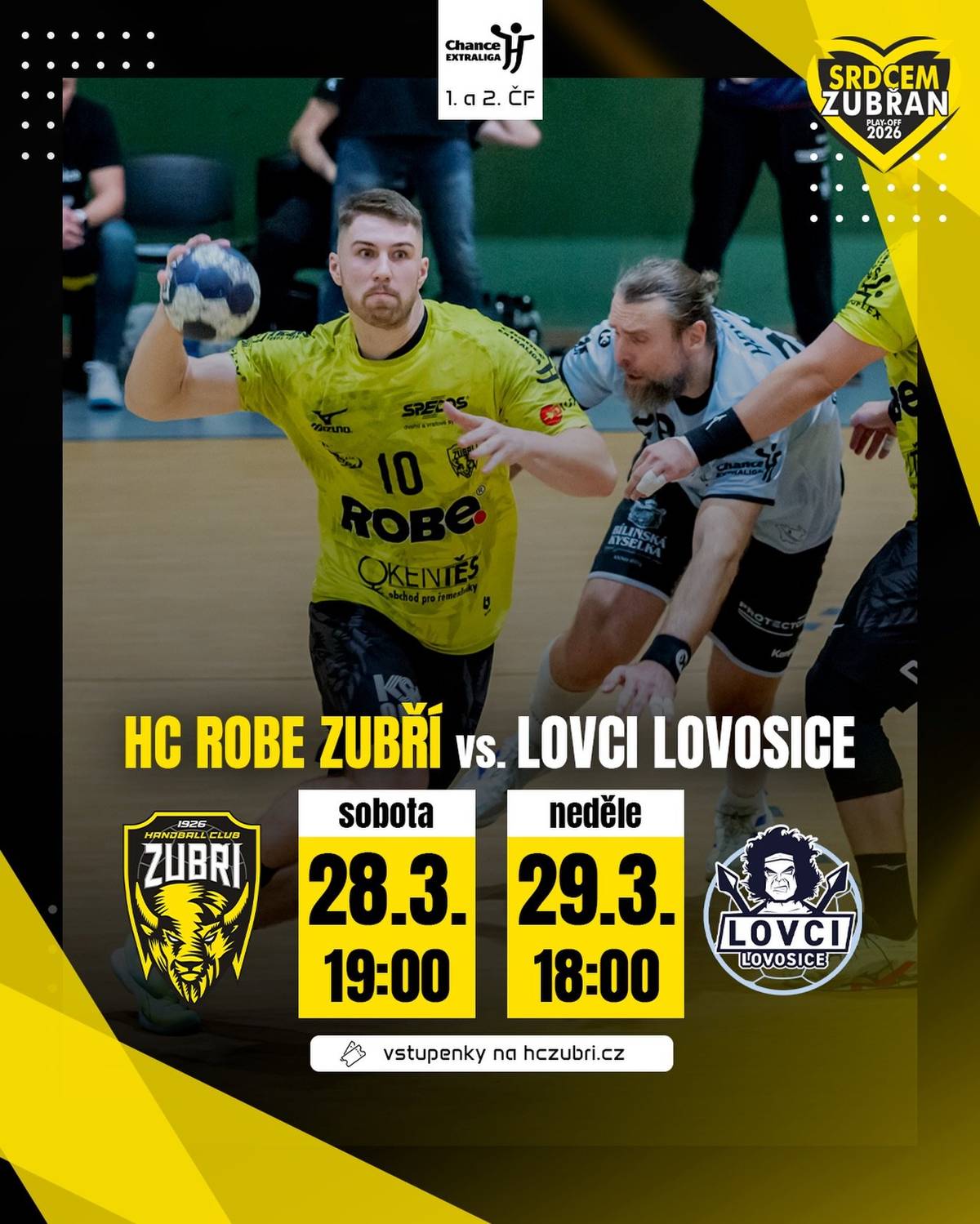 Je to tady!! Play off házenkářské extraligy začíná! V sobotu od 19 a v neděli od 18 hodin proti Lovosicím. Sobota bude před házenou patřit ESG cupu v estetické gymnastice, v neděli se můžeme před extraligou těšit na mládežnickou házenou, kde bude hlavním tahákem derby starších dorostenců s Rožnovem! A jelikož počasí venku moc nepřeje, areál Polyfunkčního centra otevřeme jen v sobotu a to do 13 do 18 hodin.