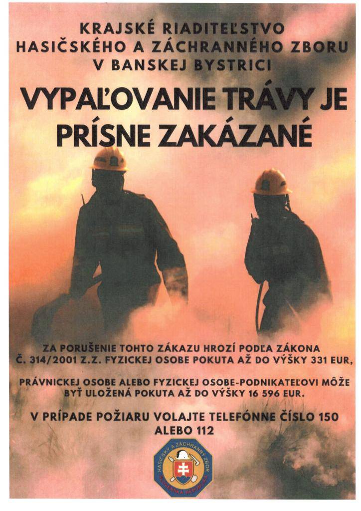 Jarné upratovanie - Vypaľovanie prísne zakázané!