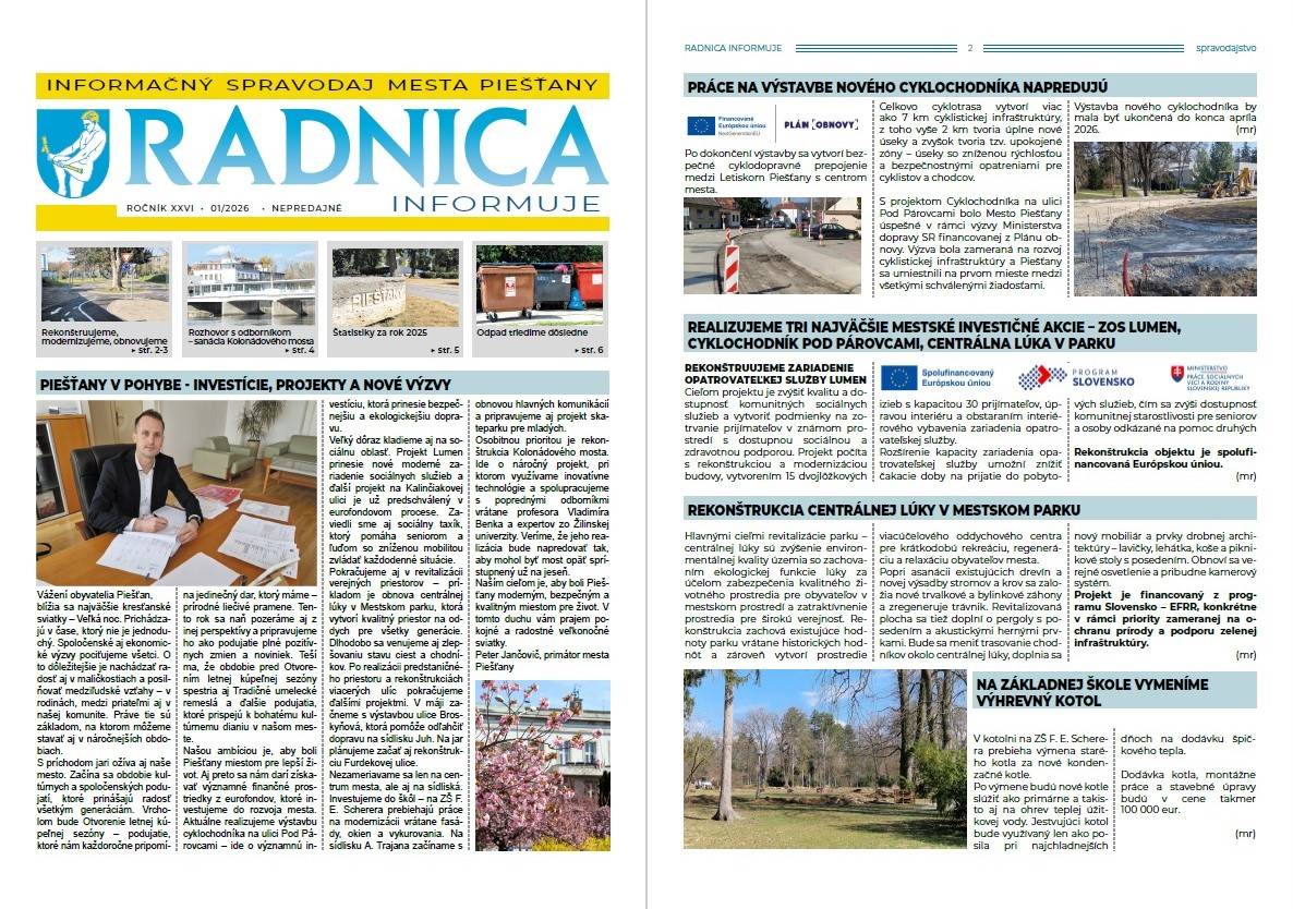 Nové vydanie mestského informačného spravodaja bude do poštových schránok distribuované počas víkendu.