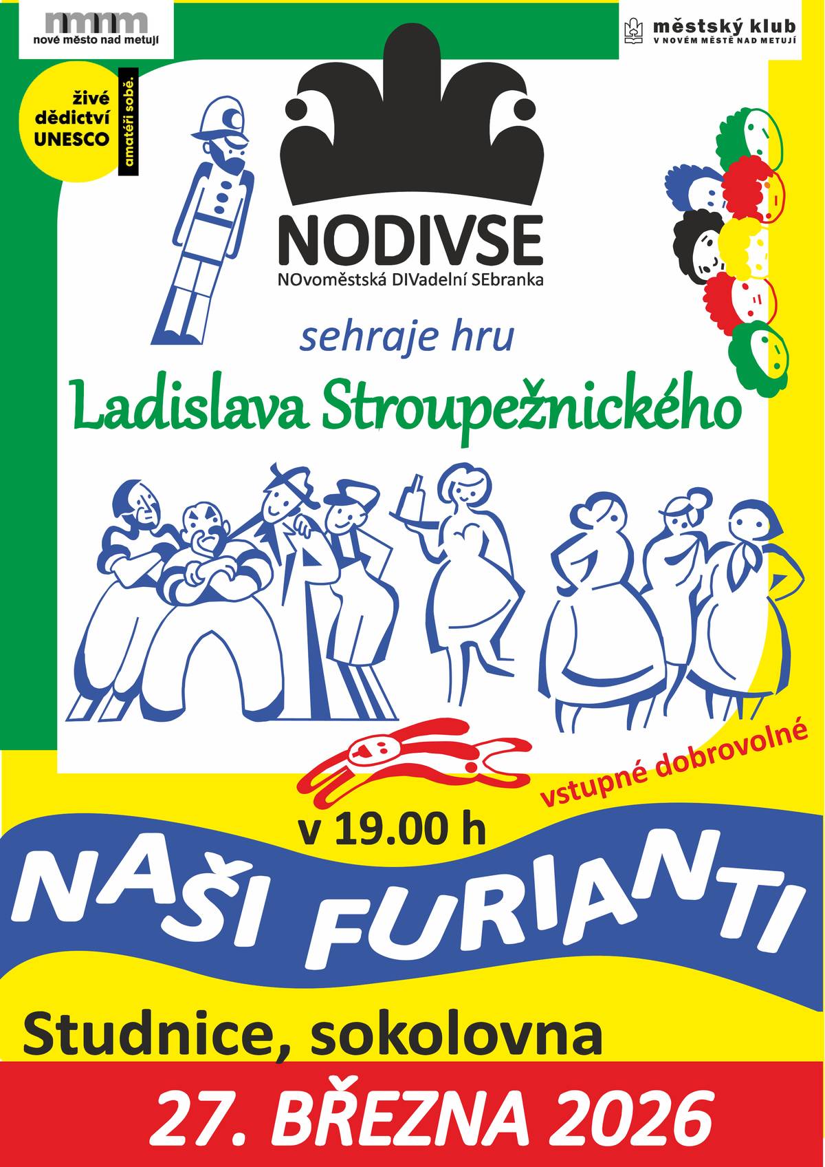 Bude hodně herců, bude zábava, budou chlebíčky, pivo i víno. Tak přijďte!