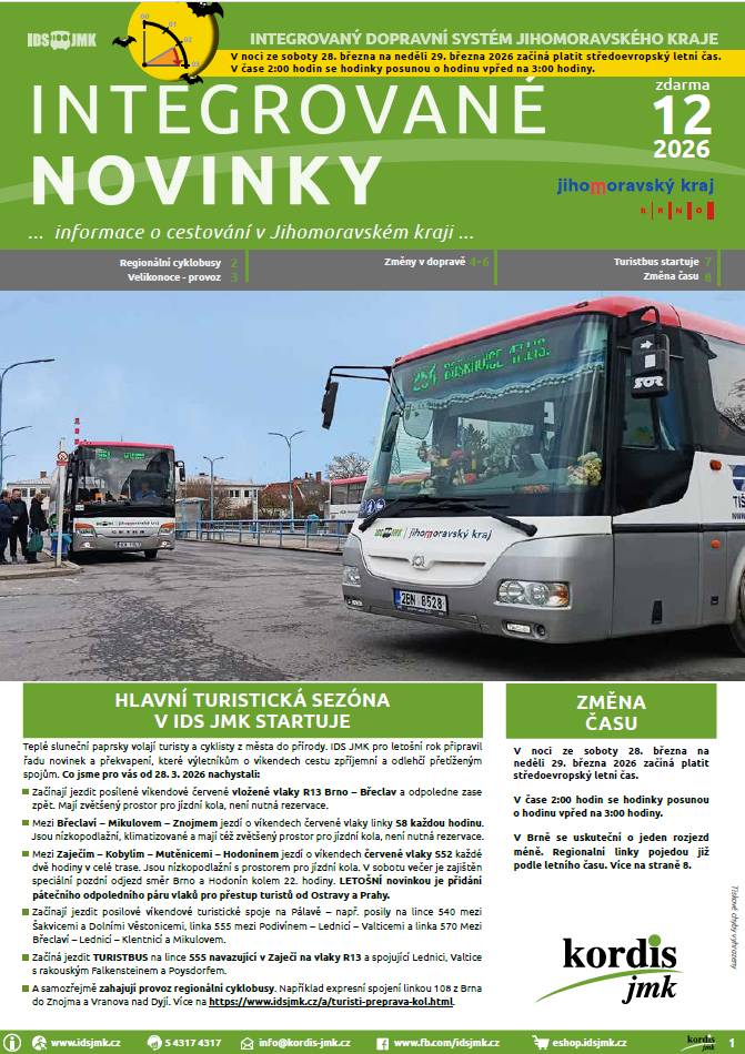 Informace o cestování v Jihomoravském kraji