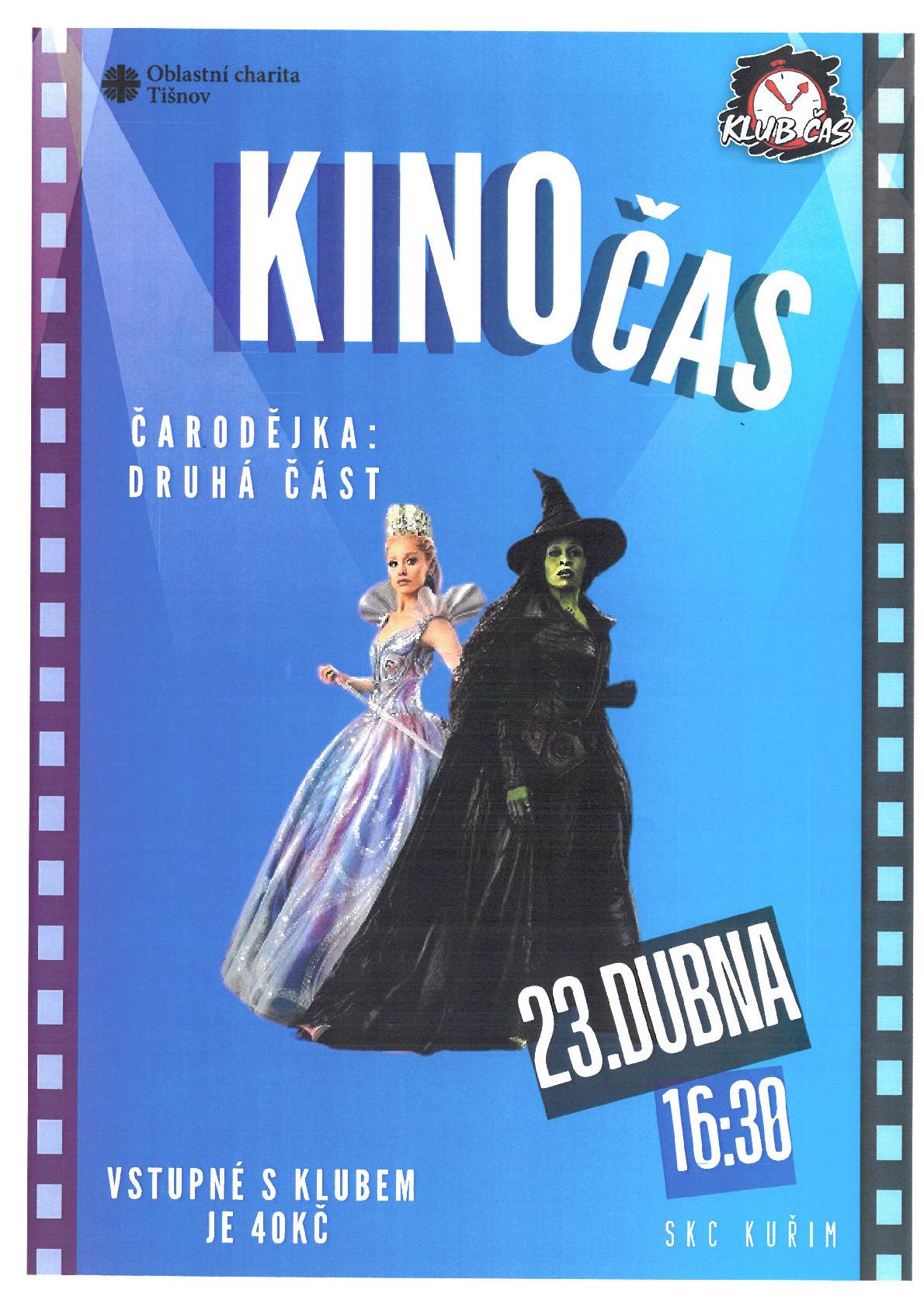 Oblastní Charita zde do kina. Klub Čas v Kuřimi zve na druhou část filmu: Čarodějka: druhá část 23.dubna 2026 v 16:30 hod.