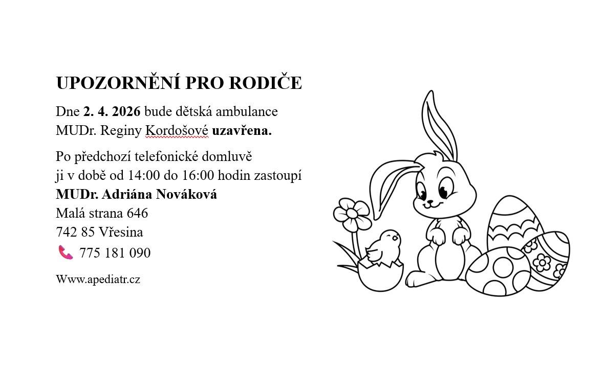 Upozornění pro rodiče.