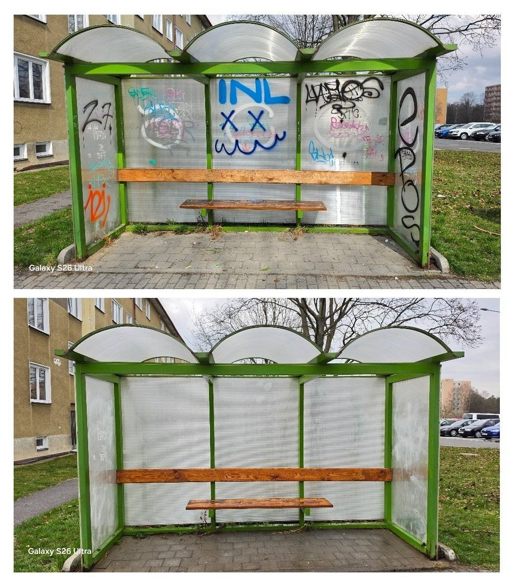 V těchto dnech probíhá na území města Havířova pravidelná údržba autobusových čekáren, která zahrnuje jejich důkladné čištění a obnovu celkového vzhledu.  Skleněné i polykarbonátové výplně se čistí tlakovou horkou vodou se speciálním čisticím prostředkem, přičemž odolné graffiti se následně odstraňují pomocí profesionální chemie. Součástí prací je také tlakové čištění obloukových stříšek, ze kterých se odstraňují nánosy biologického i dalšího odpadu.  "Město se však potýká s narůstajícím množstvím úmyslného znečišťování a poškozování, kvůli čemuž je nutné se k některým čekárnám opakovaně vracet. To následně omezuje kapacity i finanční prostředky, které by jinak mohly být využity na údržbu dalších míst, jejichž stav není tak alarmující," dodala vedoucí odboru komunálních služeb Iveta Grzonková.  Odbor komunálních služeb https://havirov-city.cz/aktuality/havirove-probiha-pravidelna-udrzba-autobusovych-cekare