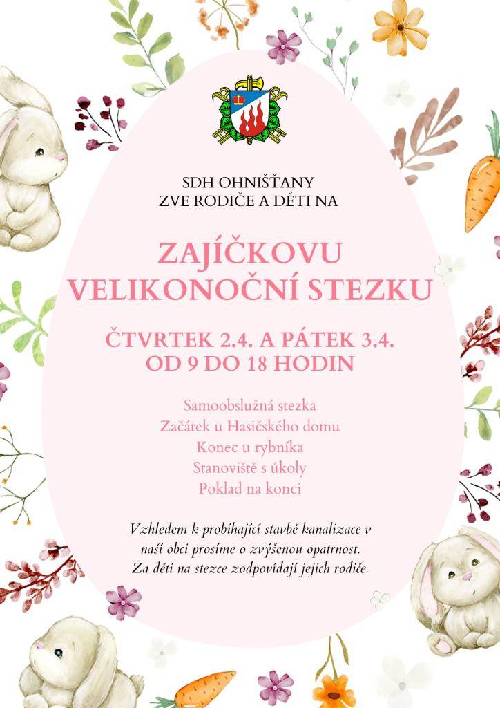 SDH Ohnišťany vás zve na Zajíčkovu velikonoční stezku