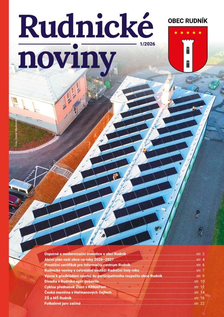 Vyšlo 1 číslo Rudnických novin v roce 2026.
