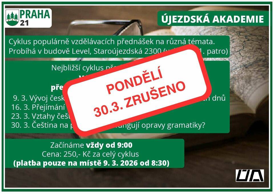 Plánovaná beseda se z důvodu nemoci ruší. Vážení občané, plánovaná pondělní beseda se bohužel neuskuteční z důvodu nemoci našeho hosta doc. RNDr. Karla Olivy, Dr. 📅 Náhradní termín je stanoven na 4. května. Děkujeme za pochopení a budeme se těšit na setkání v novém termínu.
