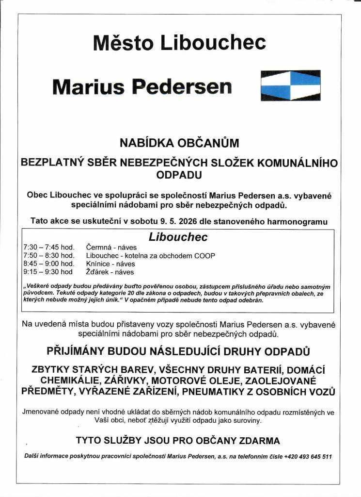 SVOZ NEBEZPEČNÉHO ODPADU 9.5.2026