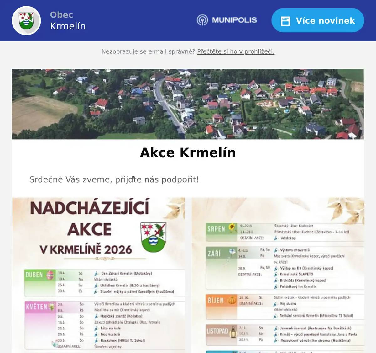 Srdečně Vás zveme, přijďte nás podpořit!