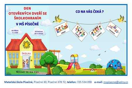 Den otevřených dveří v MŠ - 1.4.2026