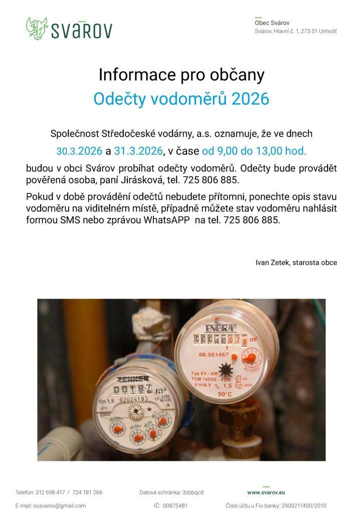 Odečet vodoměrů