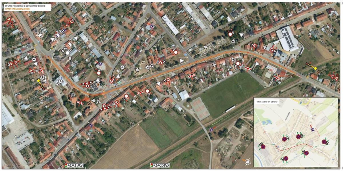 Dopravní omezení na silnici III/4144 Novosedly v termínu od 13.4. - 30.4. 2026.