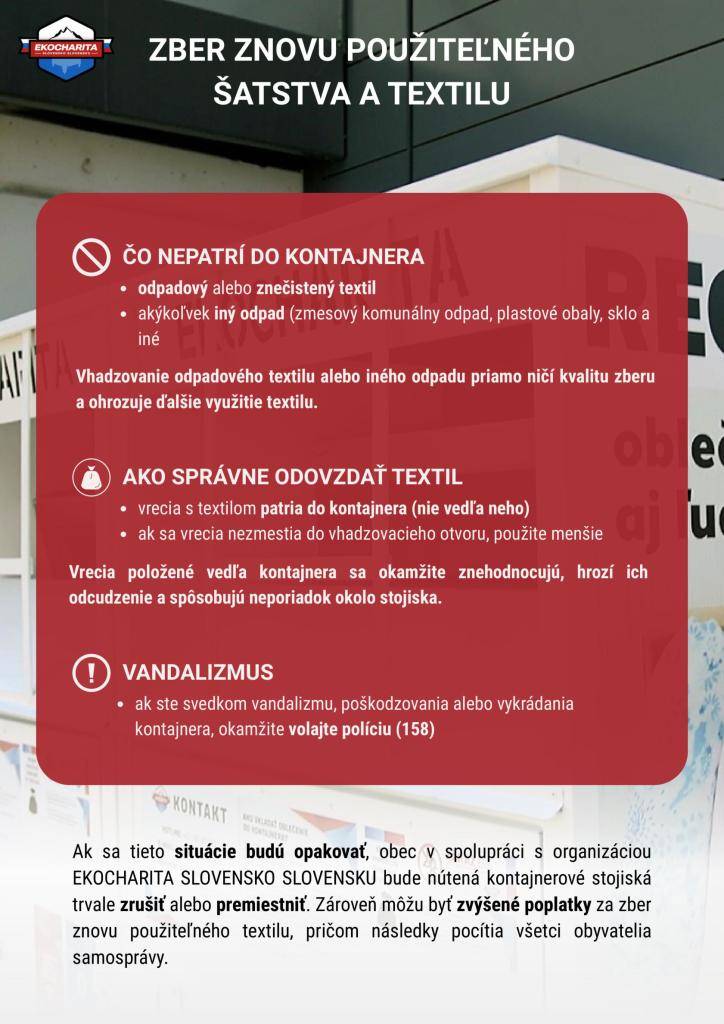 Čo nepatrí do kontajnera na textil a ako správne odovzdať znovu použiteľné šatstvo a textil.