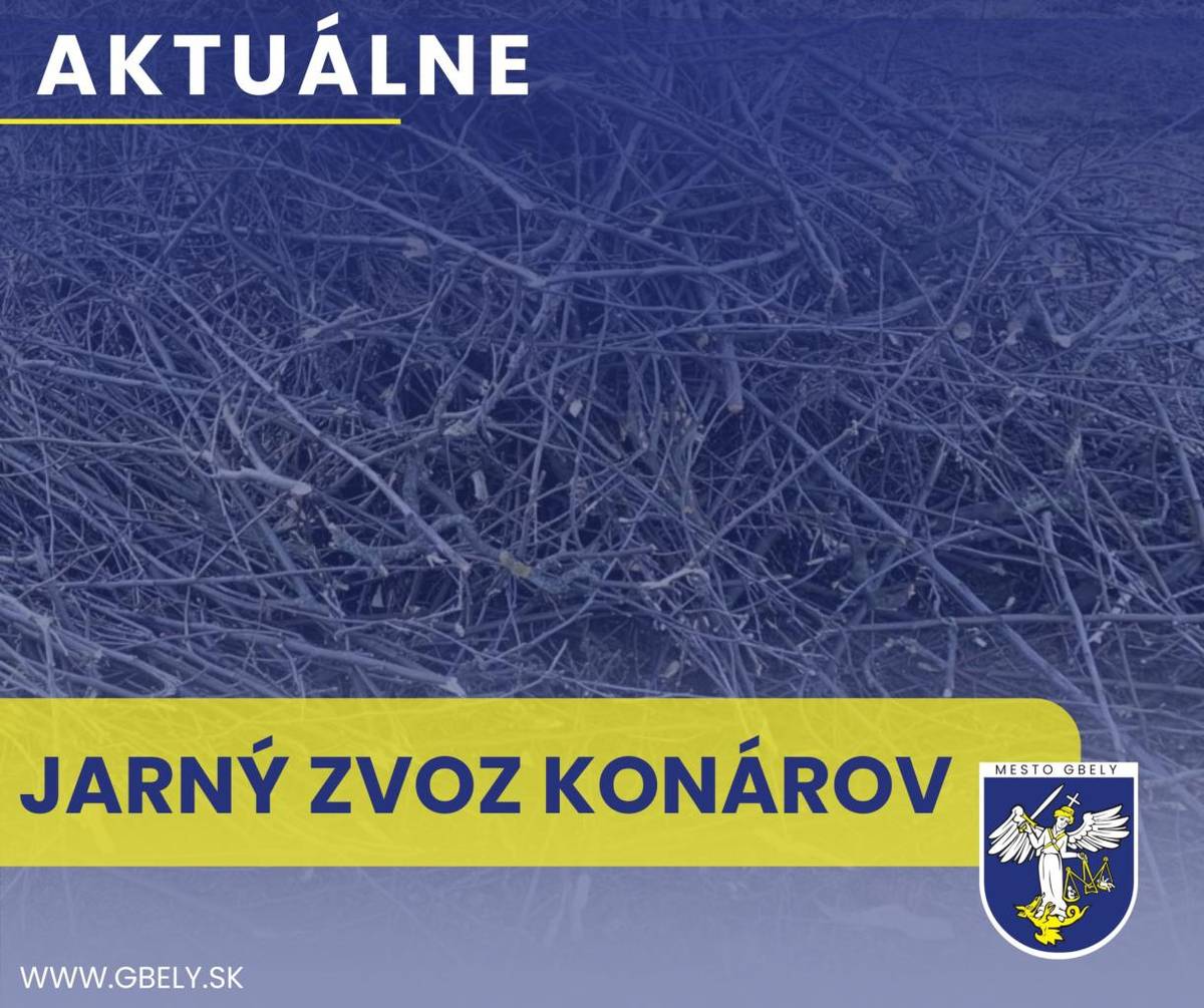 Oznamujeme občanom, že v mesiaci apríl bude vykonaný jarný zvoz konárov zo stromov. Konáre je potrebné popíliť na dĺžku max. 1,5 m a v určenom čase vyložiť pred dom.
