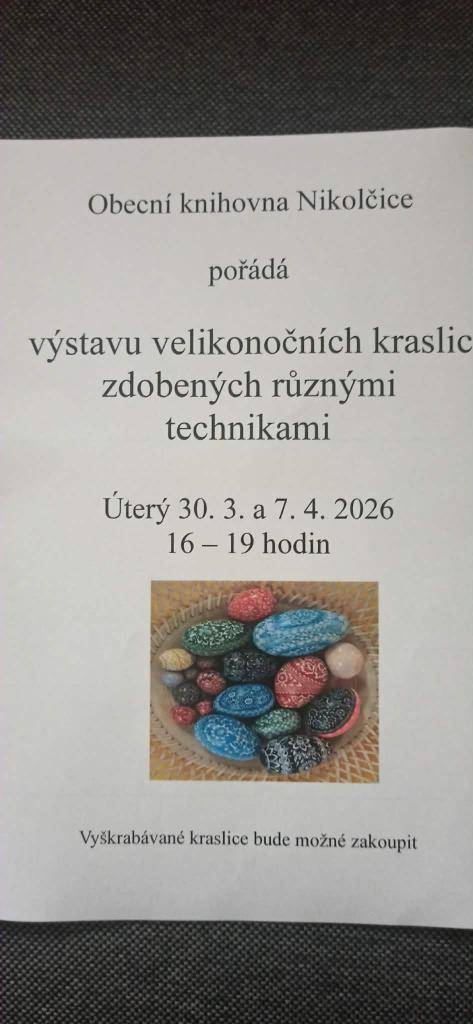 v úterý 30.3. a 7.4.  16:00 - 19:00 hod.  v knihovně