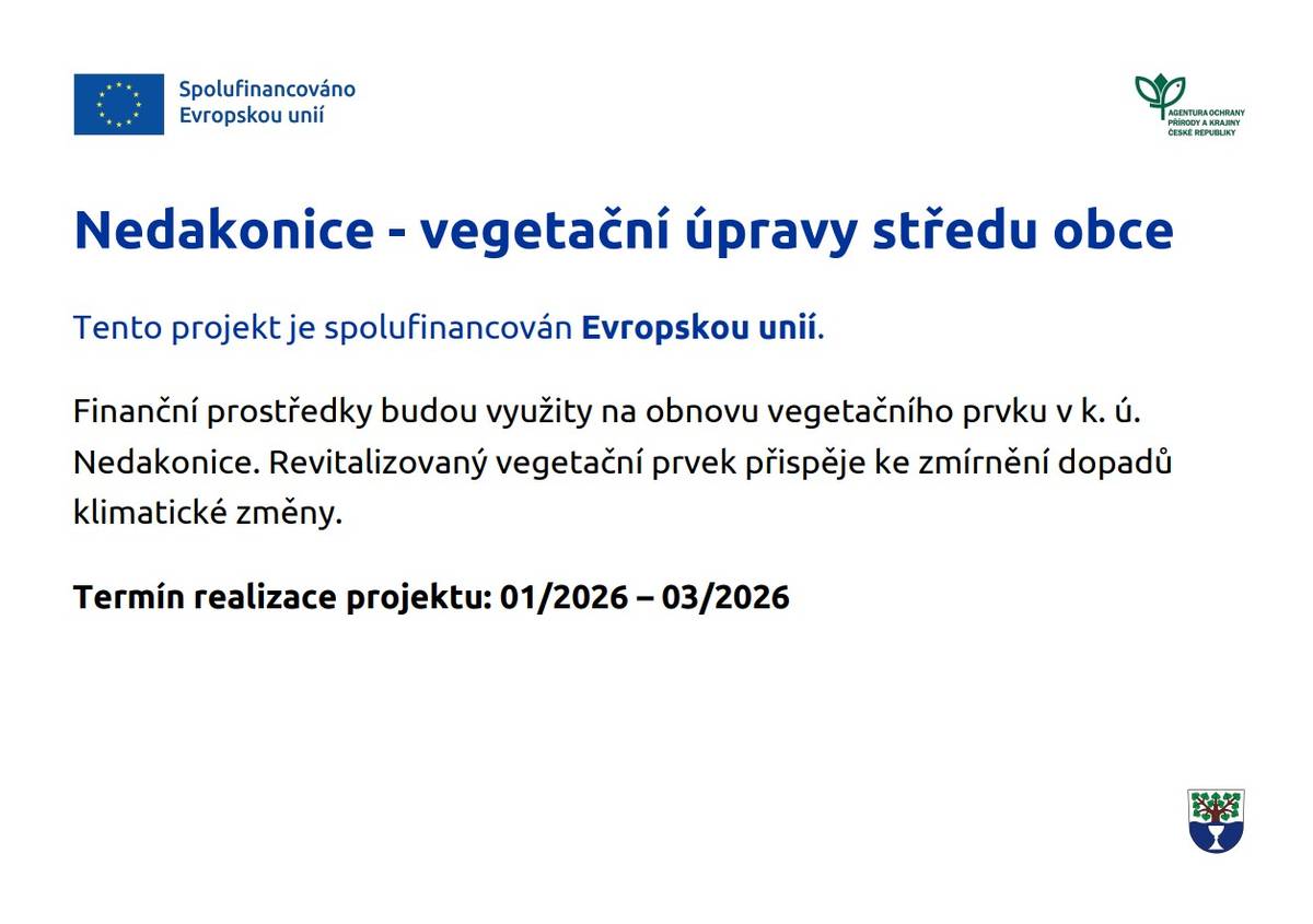 Projekt byl spolufinancován Evropskou unií, a to částkou  416 396 Kč.
