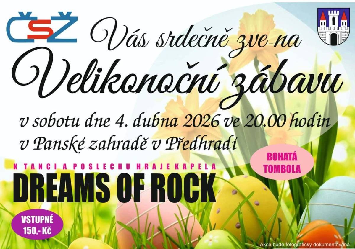 Zveme Vás na Velikonoční zábavu. Pozor, tentokrát v sobotu.