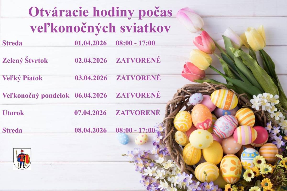 Otváracie hodiny Obecného úradu počas veľkonočných sviatkov