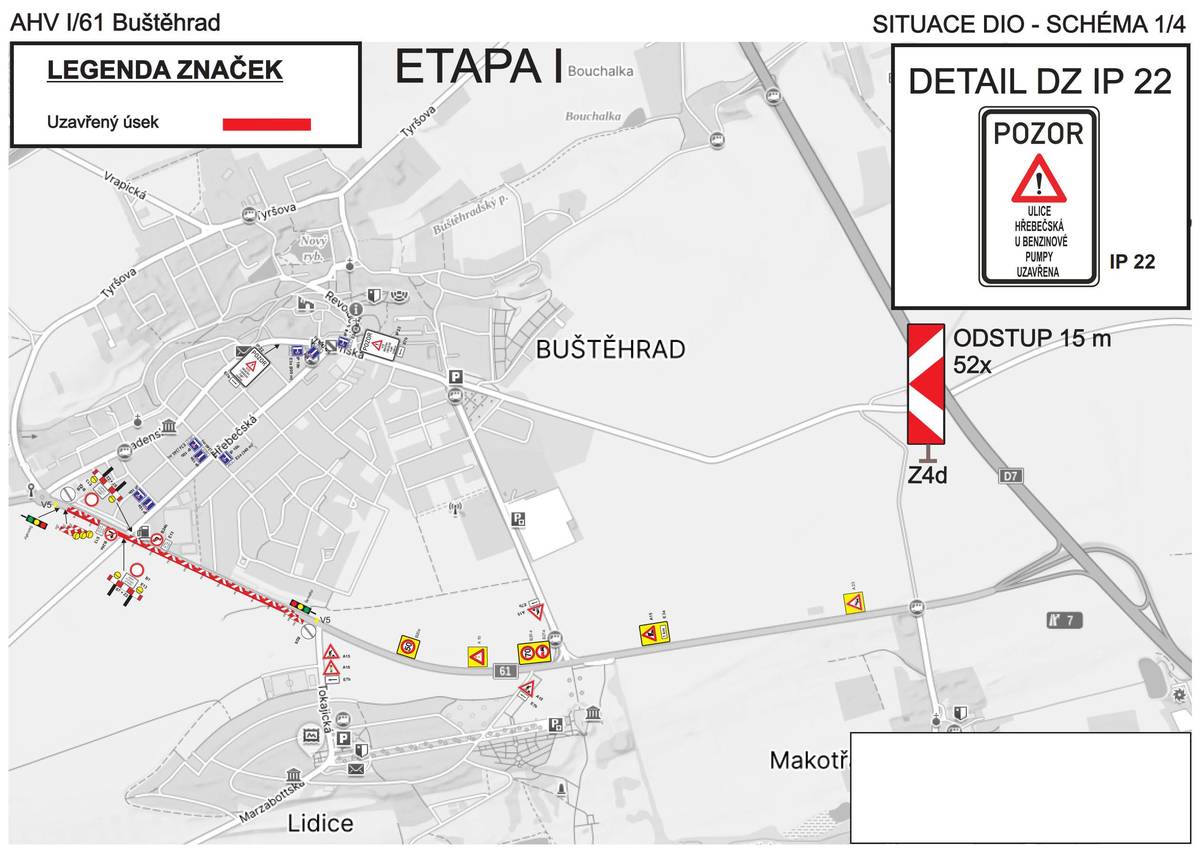 Od 13. 4. do 24. 4. 2026 nás čeká částečná uzavírka komunikace I/61 v úseku z důvodu opravy povrchu. Silnice z Hřebče bude po tuto dobu uzavřena a provoz v opravovaném úseku bude probíhat kyvadlově. MěÚ Buštěhrad