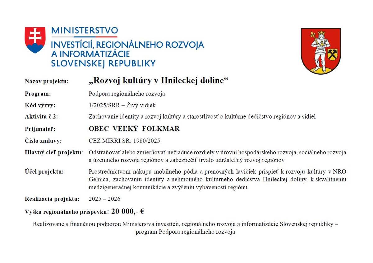 Nákup mobilného pódia a prenosných lavičiek.