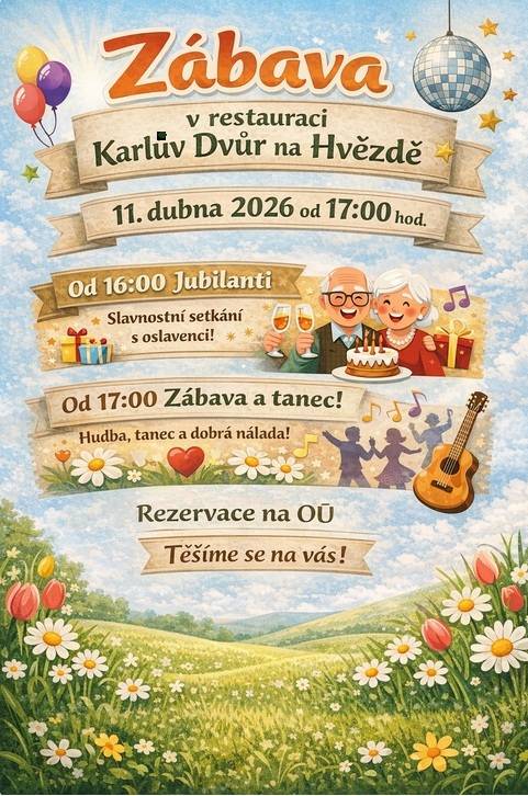 Zábava v restauraci Karlův Dvůr na Hvězdě