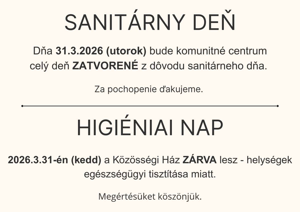 KC bude zajtra pre verejnosť zatvorené - bude sanitárny deň.
