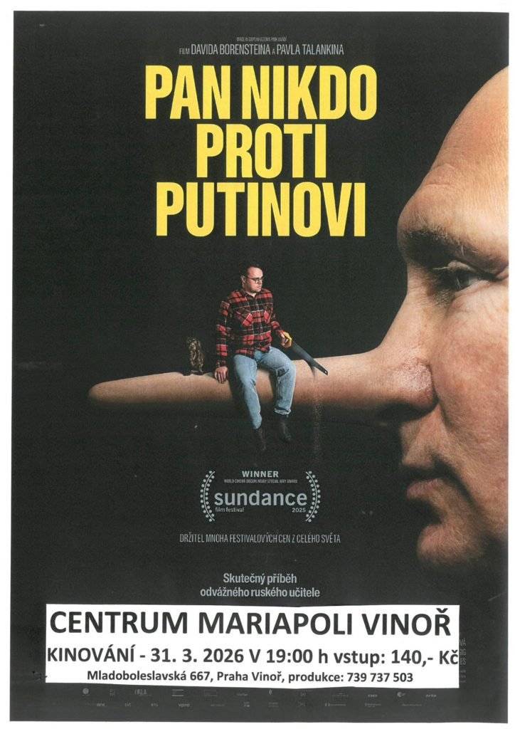 V úterý 31. 3. se od 19 hodin koná Kinování. Promítá se film Pan Nikdo proti Putinovi.  A pak nás čekají Velikonoce!