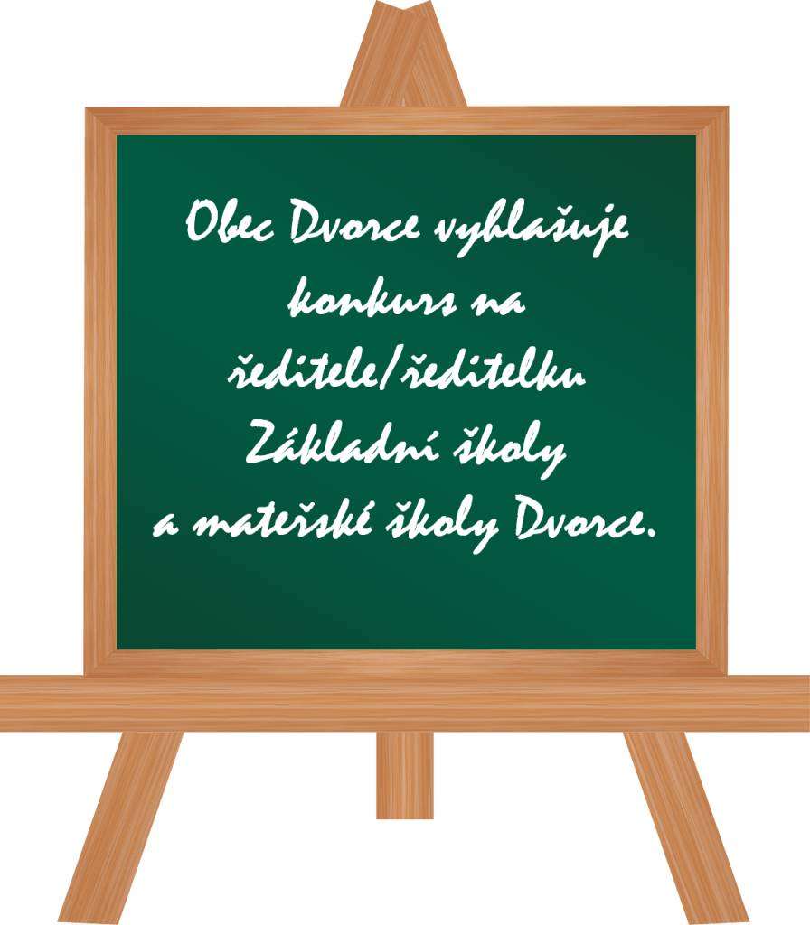 Oznámení o vyhlášení konkursního řízení na pozici ředitele/ředitelky ZŠ a MŠ Dvorce, p. o.  Podrobnosti naleznete na úřední desce a přiložené příloze.