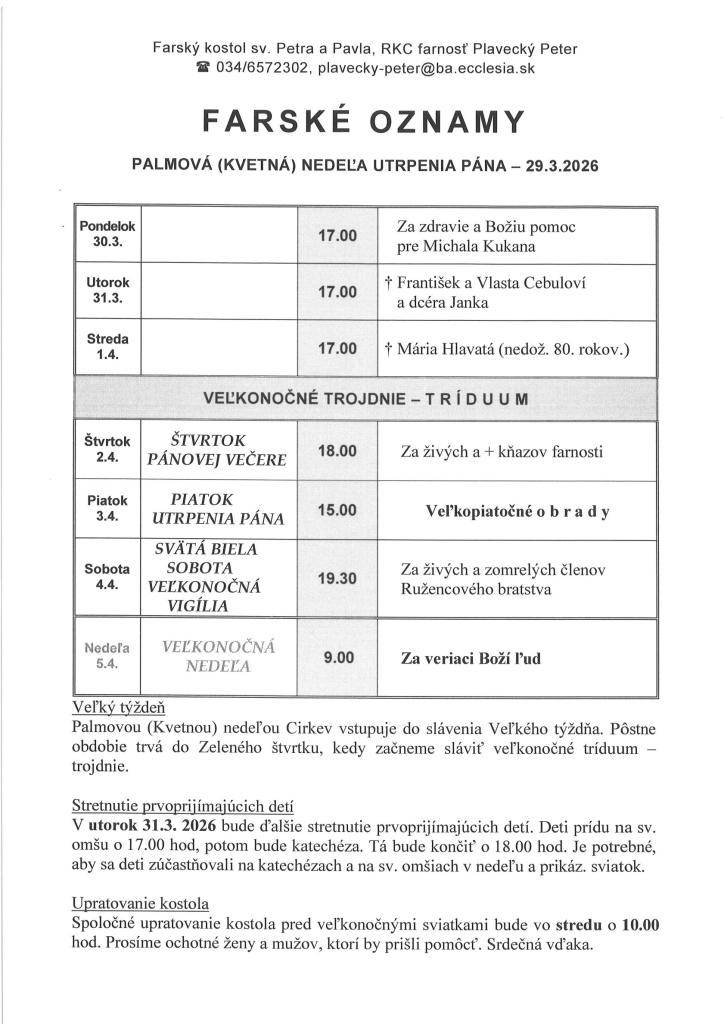 od 30.3. do 5.4.2026