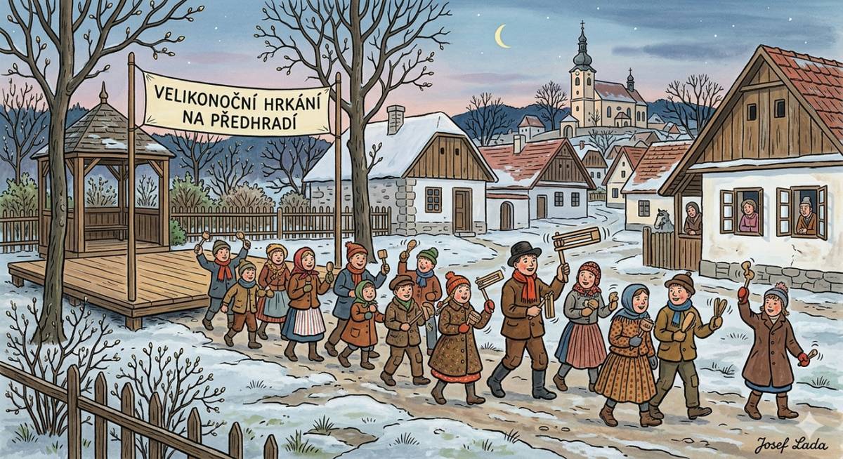 Kdy: Čtvrtek 2. 4. 2026 v 17:15  • Kde: Sraz u parketu v Panské zahradě  • Program: Info k průběhu, v 17:30 první obchůzka obce.  Prosba: Pokud máte doma přebytečnou hrkačku, kterou můžete věnovat nebo zapůjčit, přineste ji prosím na sraz nebo na OÚ.