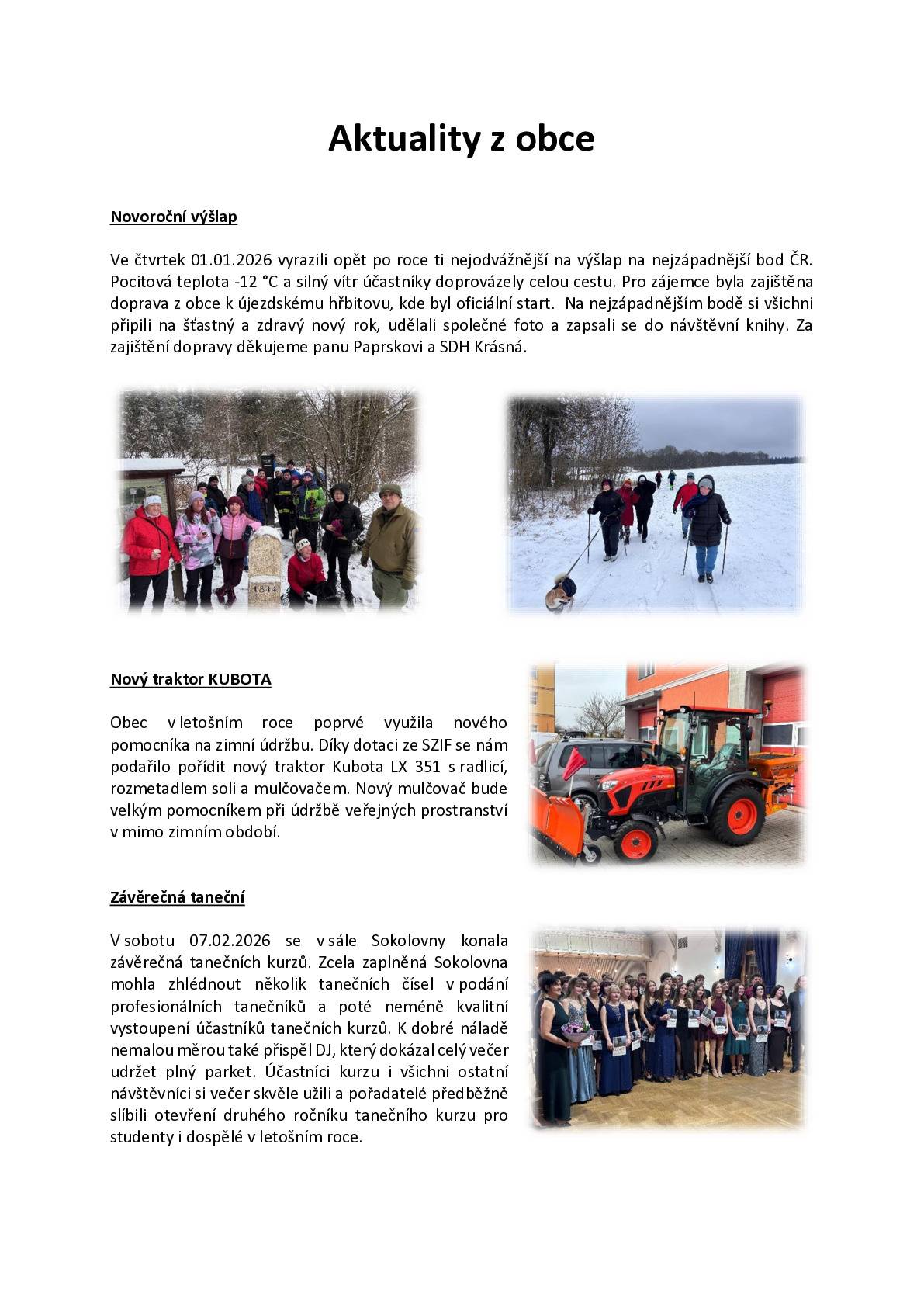 Aktuality z obce