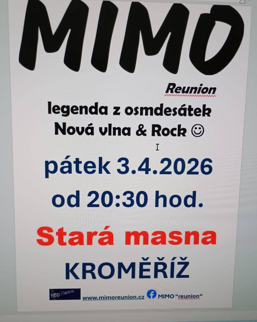 V pátek 3.dubna od 20,30 hodin Stará masna Kroměříž
