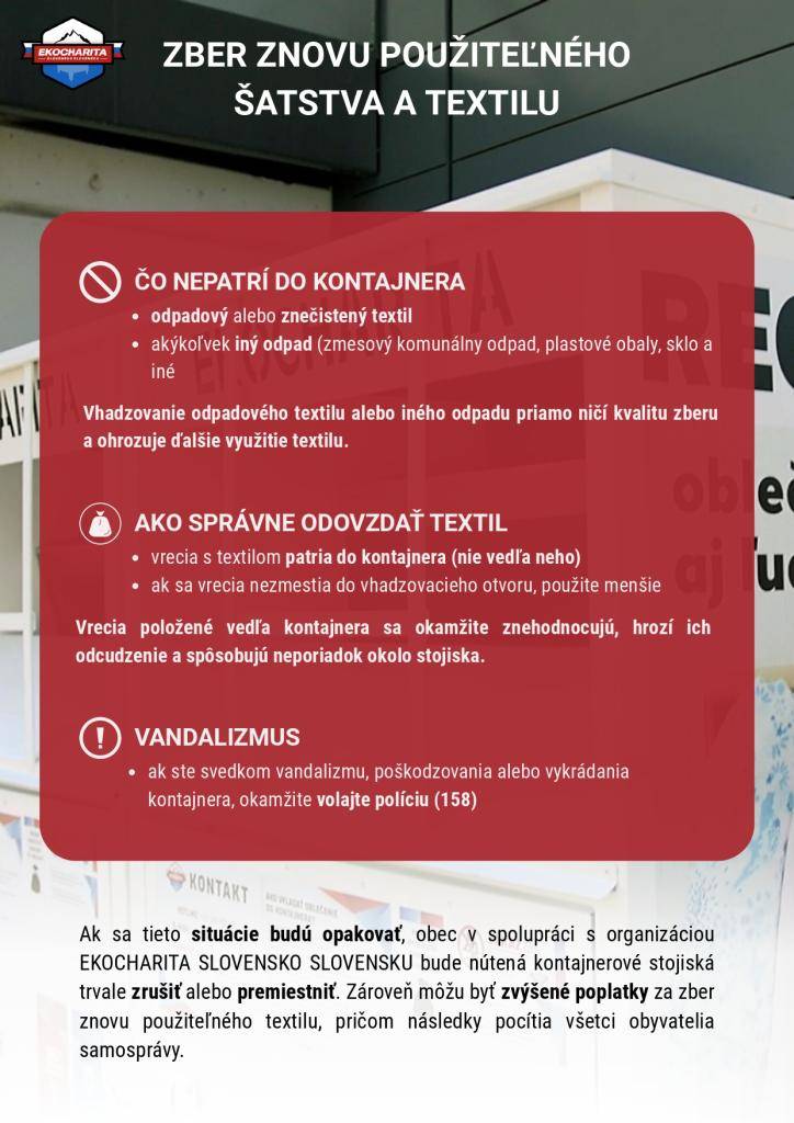 Čo patrí do kontajnerov na textil a šatstvo?