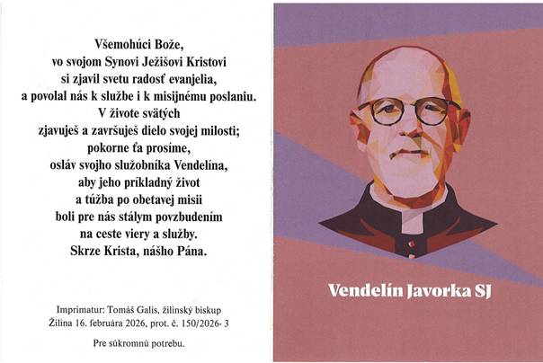 V našom kostole sa rozdával spomienkový leták venovaný jezuitovi, misionárovi a svedkovi viery Vendelínovi Javorkovi SJ. Keďže sa neušlo každému, prinášame jeho obsah aj touto formou, aby si ho mohli prečítať všetci záujemcovia.