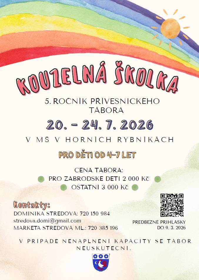 Předběžné přihlášky prosím do 30.4.2026