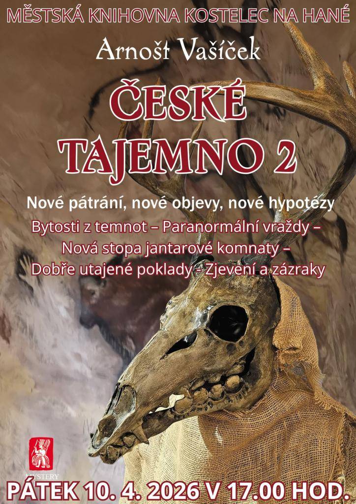 Přednáška Arnošta Vašíčka se uskuteční v pátek 10.4.2026 v 17.00 hodin v Městské knihovně.