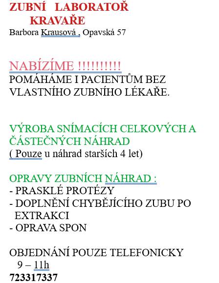 abízí služby i pacientům bez vlastního zubního lékaře.