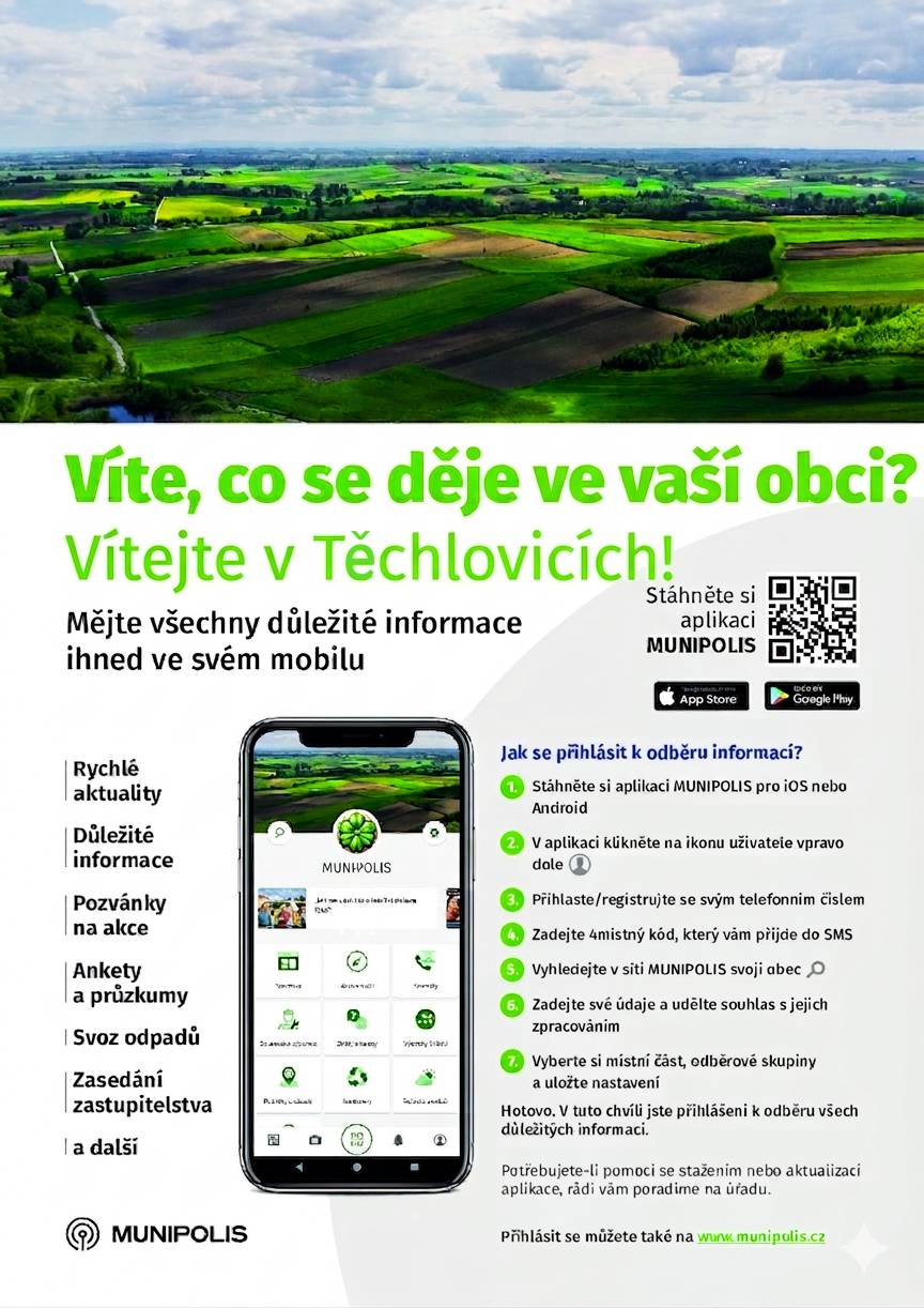 Vážení občané, dovolujeme si vás informovat o možnosti komunikačního systému MUNIPOLIS pro rychlou informovanost o dění v naší obci.                           Jiří Hýl, starosta