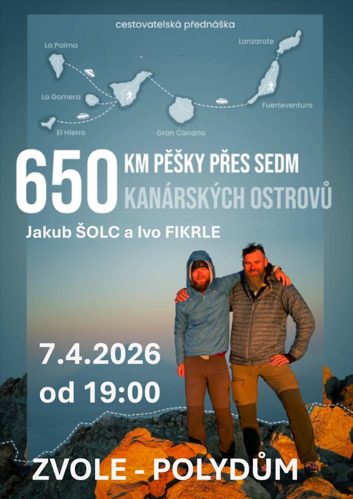 7.4. Cestovatelská přednáška Jakuba Šolce a Iva Fikrleho