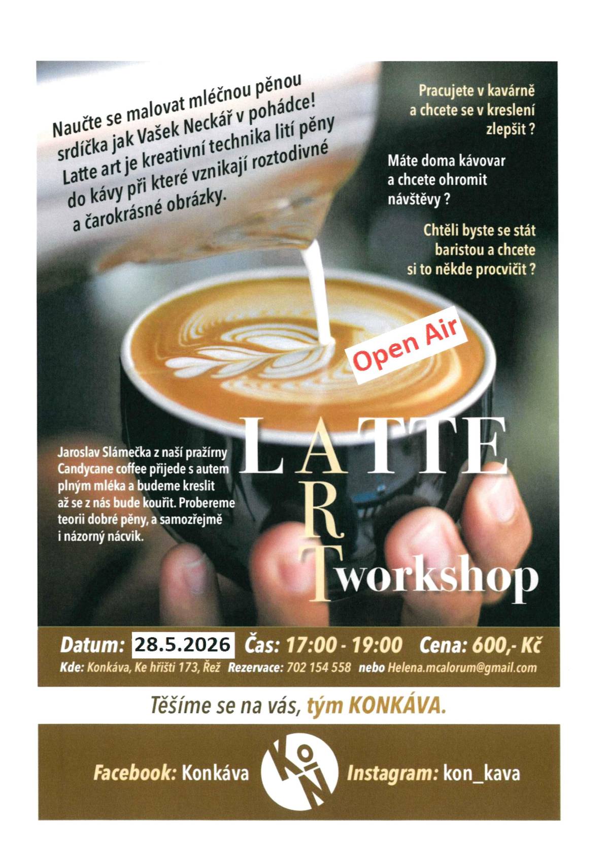 V přílohách najdete  pozvánky na akce v kavárně Konkáva a informace o provozní době kavárny v měsících Březen - Květen. tým OÚ