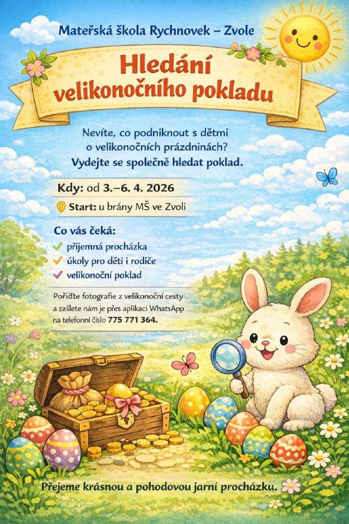 Pokud přemýšlíte, jak strávit velikonoční prázdniny, zveme vás na hledání pokladu.