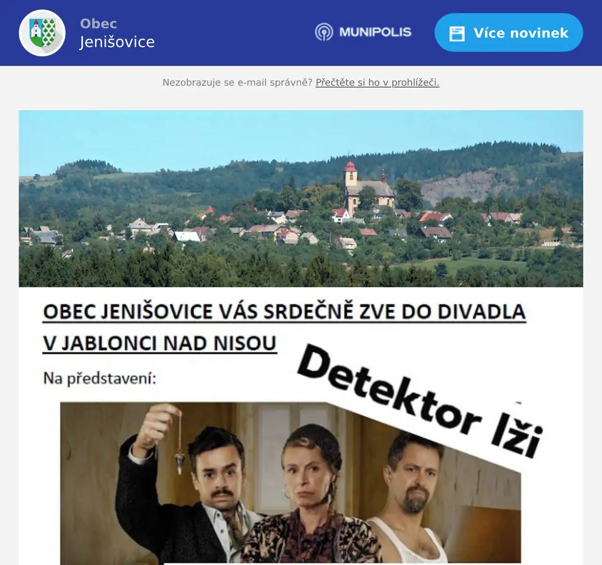 Vstupenky můžete objednávat na e-mailu novotna@jenisovice.cz příp. na tel. 483 393 160 (v době úředních hodin úřadu). Neváhejte rezervovat svá místa včas. Cena vstupnek je pro všechny shodná - 570,- Kč. Lístky přidělujeme dle pořadí příchozích e-mailů či volajících. 