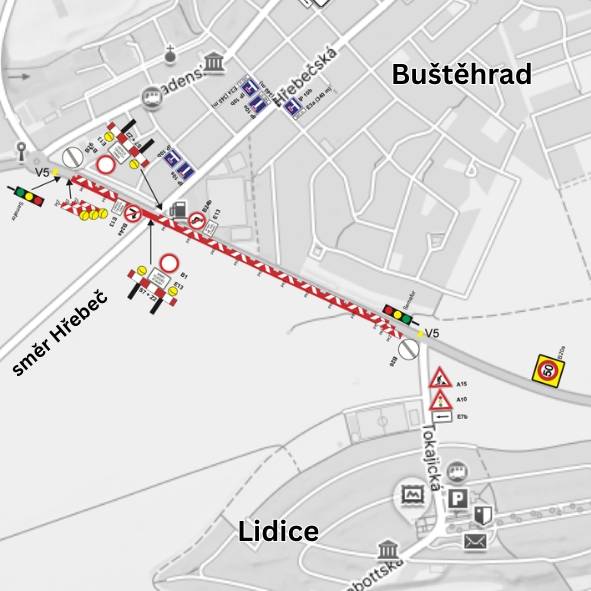 Během opravy přilehlého úseku silnice bude částečně vyloučen provoz na křižovatce u čerpací stanice Buštěhrad. Změna se dotkne i vedení autobusových linek.