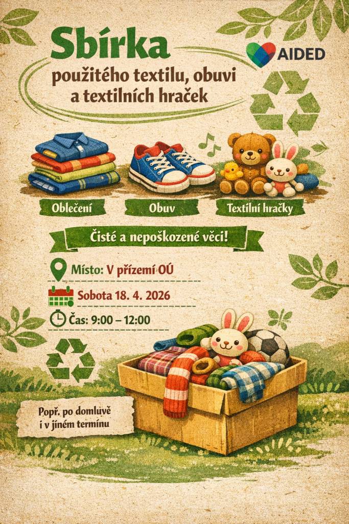 KDY: sobota 18.4.2026 od 9:00 - 12:00  KDE: budova OÚ - přízemí