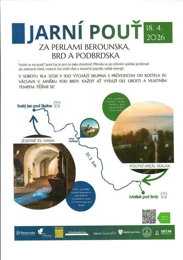 JARNÍ POUŤ ZA PERLAMI BEROUNSKA, BRD A PODBRDSKA 18.4.2026